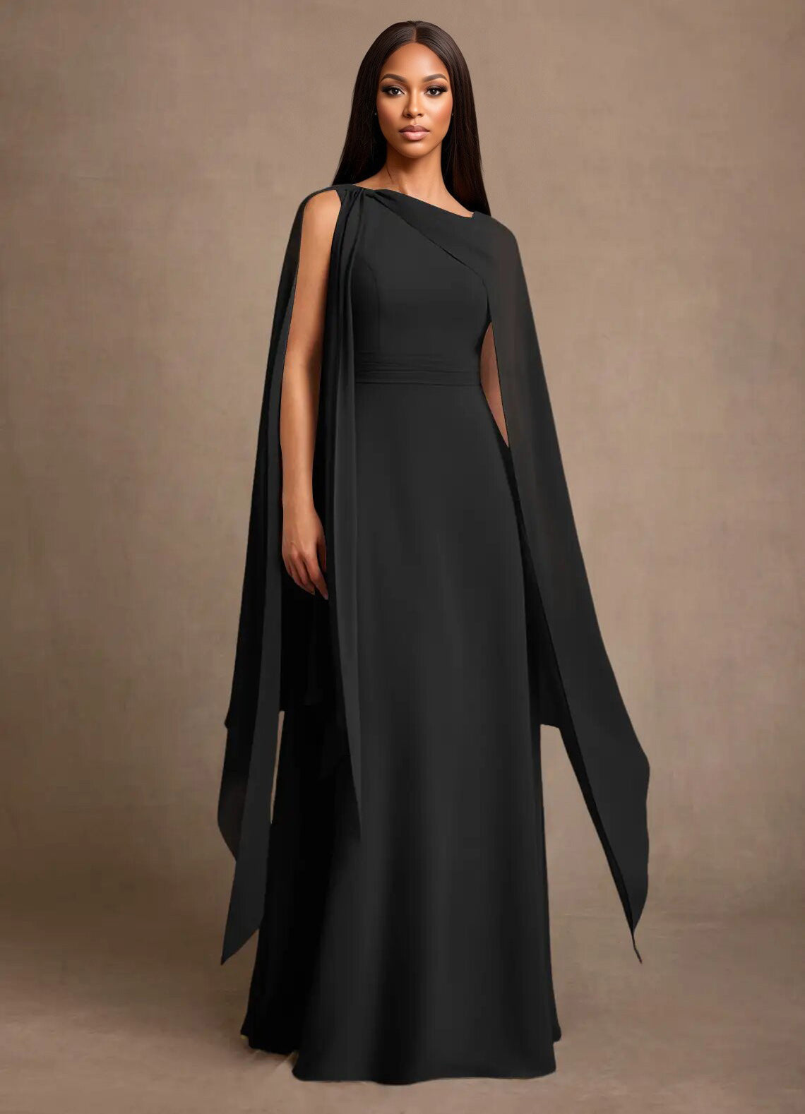 Augday Liddie A-Line Pleated Chiffon Dress