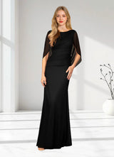 Augday Belladonna Mermaid Scoop Pleated Mesh Dress