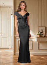 Augday Ludlow Mermaid Pleated Stretch Satin Dress