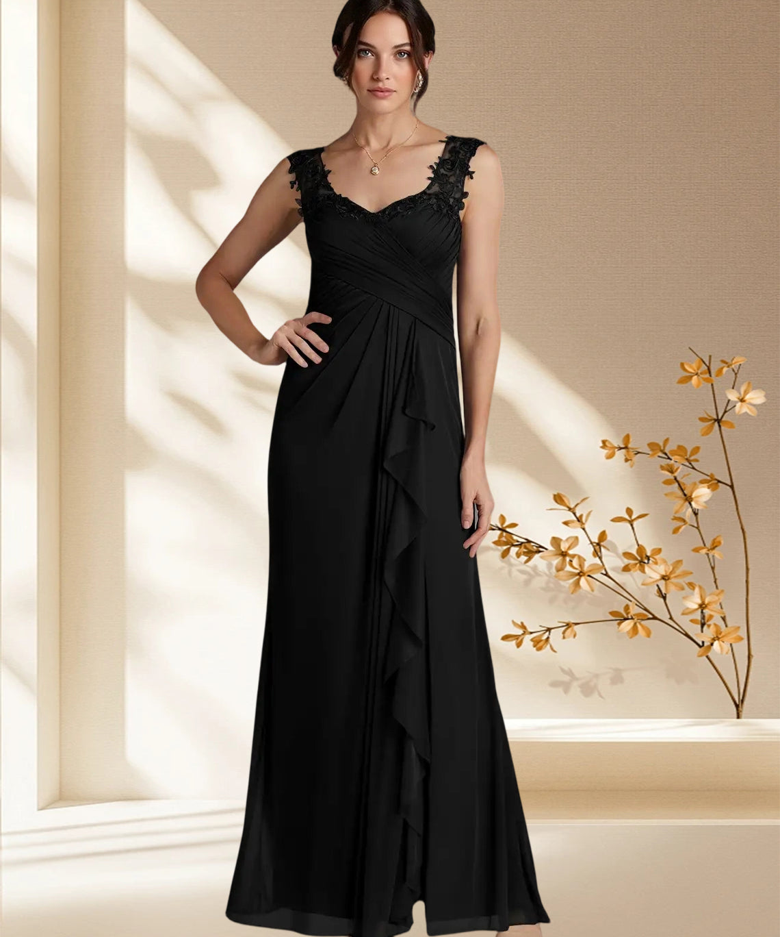 Augday Edelin A-Line Sweetheart Neckline Pleated Mesh Dress