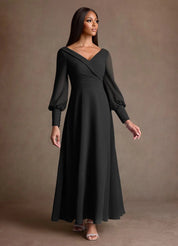 Augday Paterson A-Line Pleated Chiffon Dress