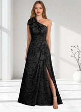 Augday Easton Ball-Gown One Shoulder Floral Burnout Dress