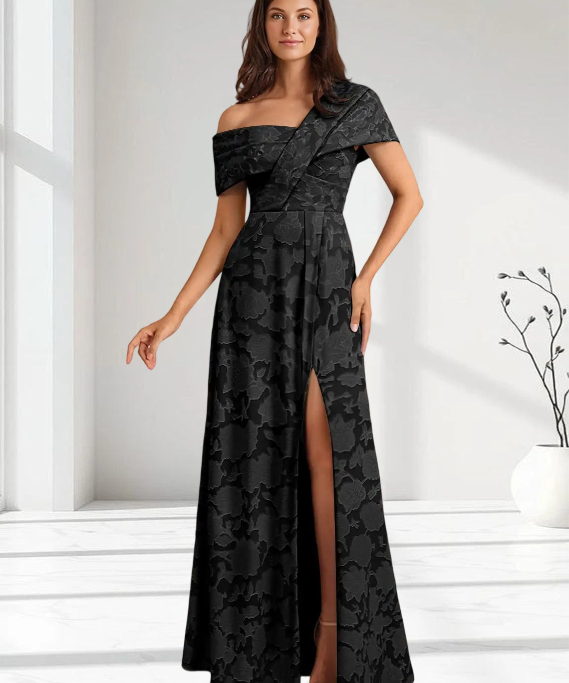 Augday Milton Milton A-Line Pleated Floral Burnout Dress