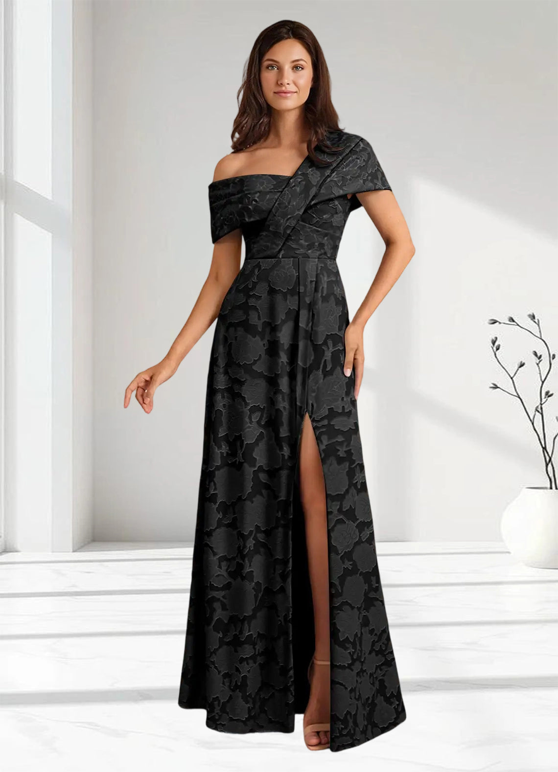 Augday Milton Milton A-Line Pleated Floral Burnout Dress