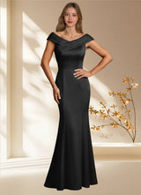 Augday Aberdeen Sheath Pleated Stretch Satin Dress