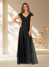 Augday Romy Mermaid V-Neck Sequins Tulle Dress