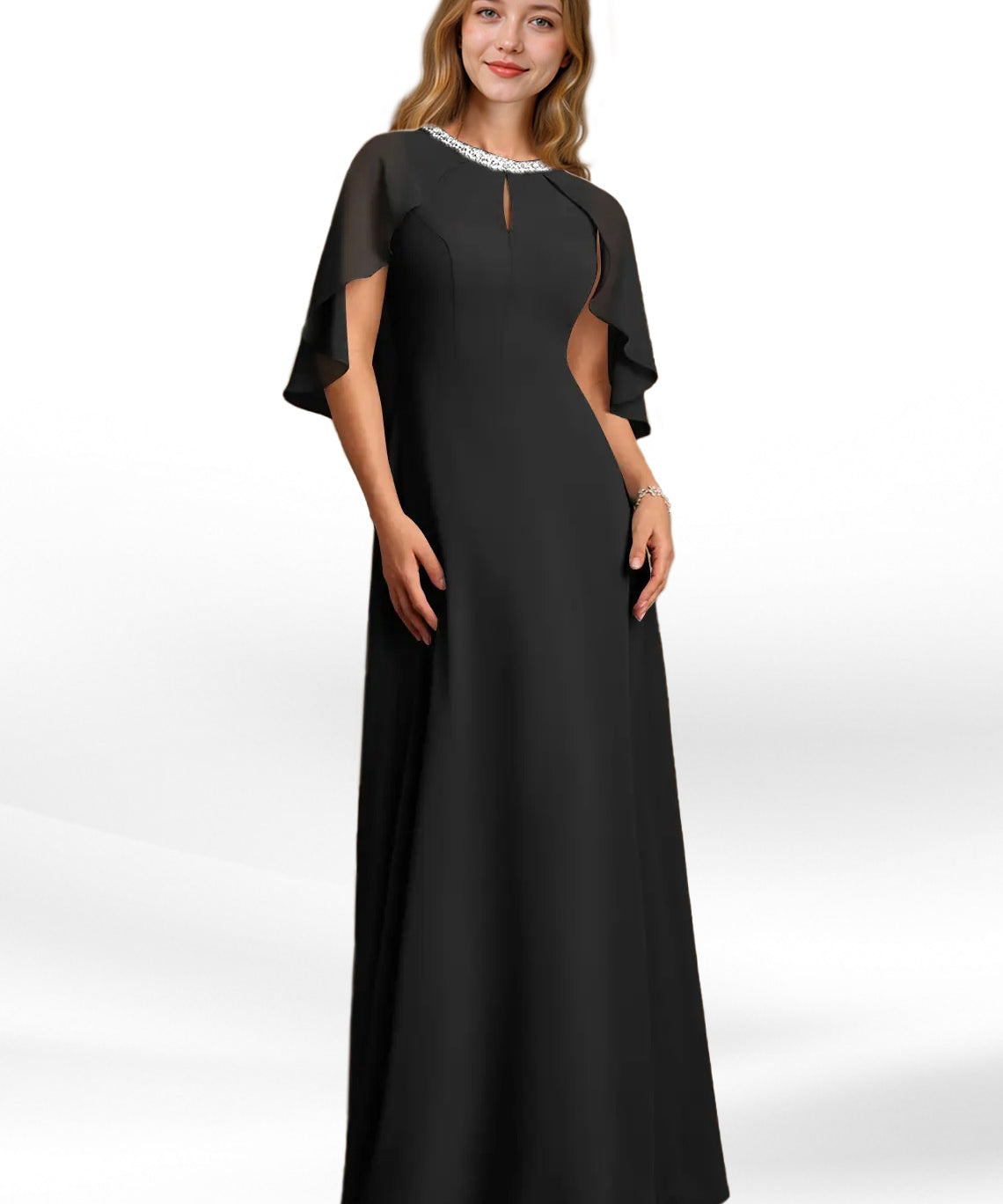 Augday Winnifred A-Line Beaded Chiffon Dress