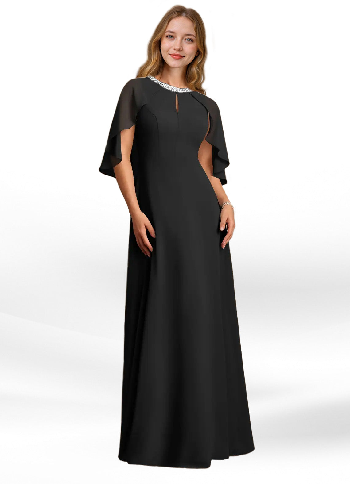 Augday Winnifred A-Line Beaded Chiffon Dress