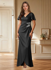 Augday Robins A-Line Pleated Stretch Satin Dress