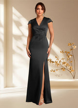 Augday Rilda Sheath Lace Stretch Satin Dress
