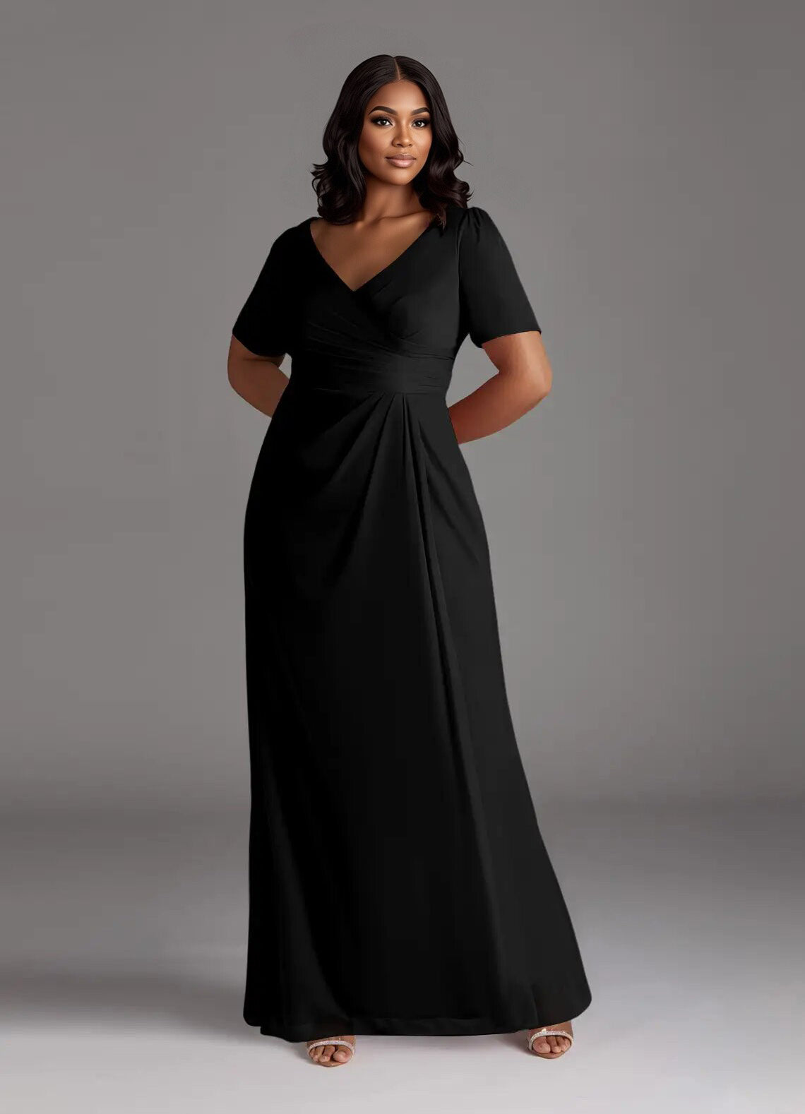 Augday Bessie A-Line Pleated Mesh Dress Plus Size