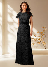 Augday Lehi A-Line Boatneck Floral Burnout Dress