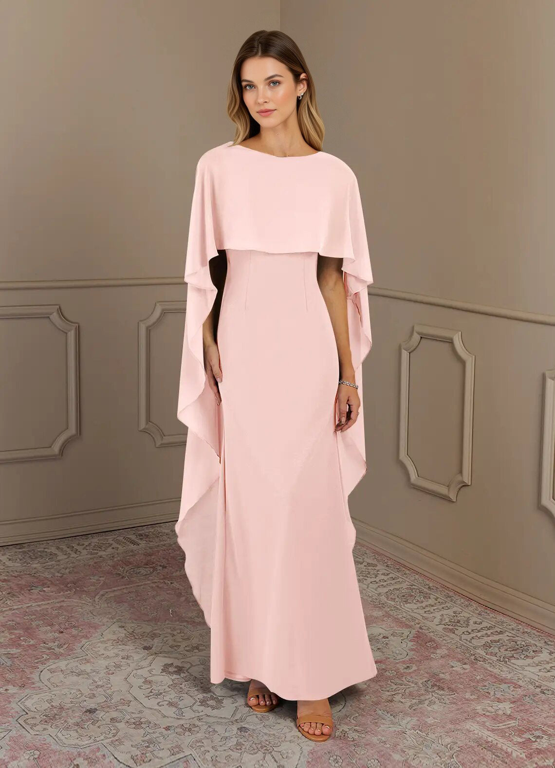 Augday Sheath Scoop Stretch Crepe Dress