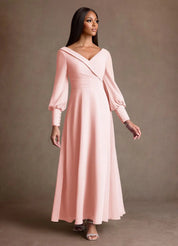 Augday Paterson A-Line Pleated Chiffon Dress