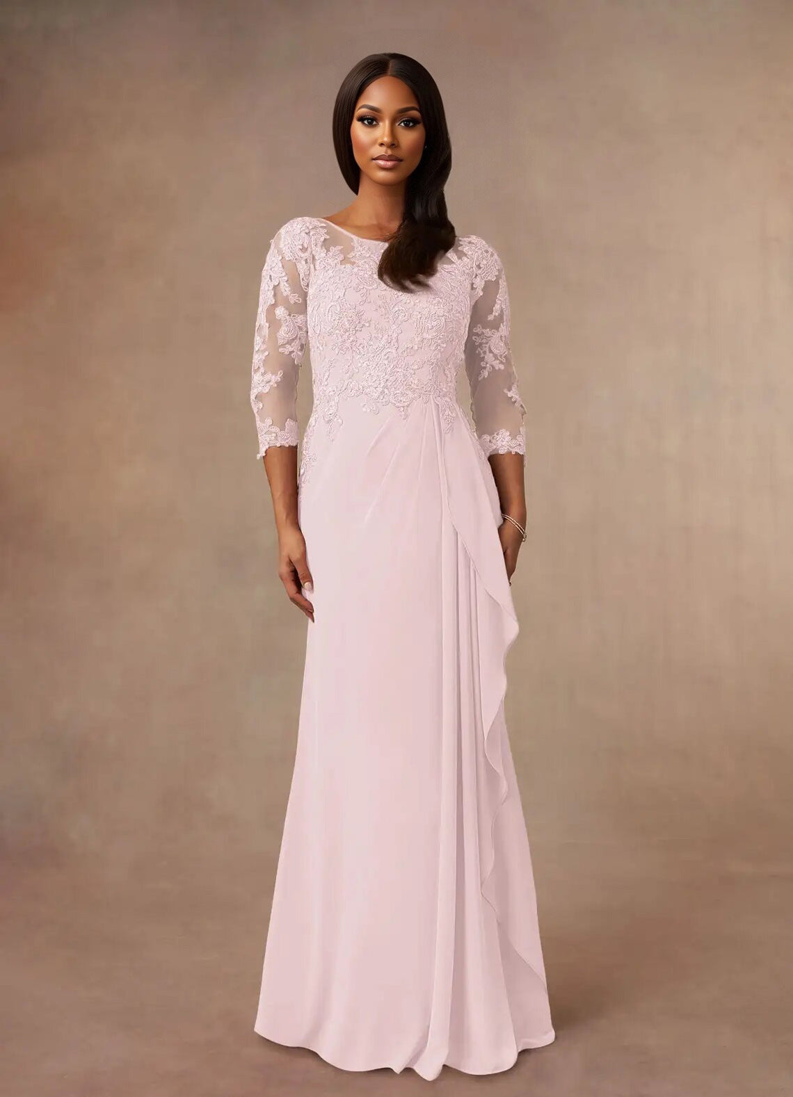 Augday Calanthe A-Line Scoop Chiffon Dress