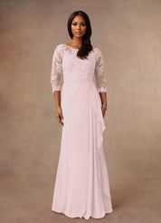 Augday Calanthe A-Line Scoop Chiffon Dress
