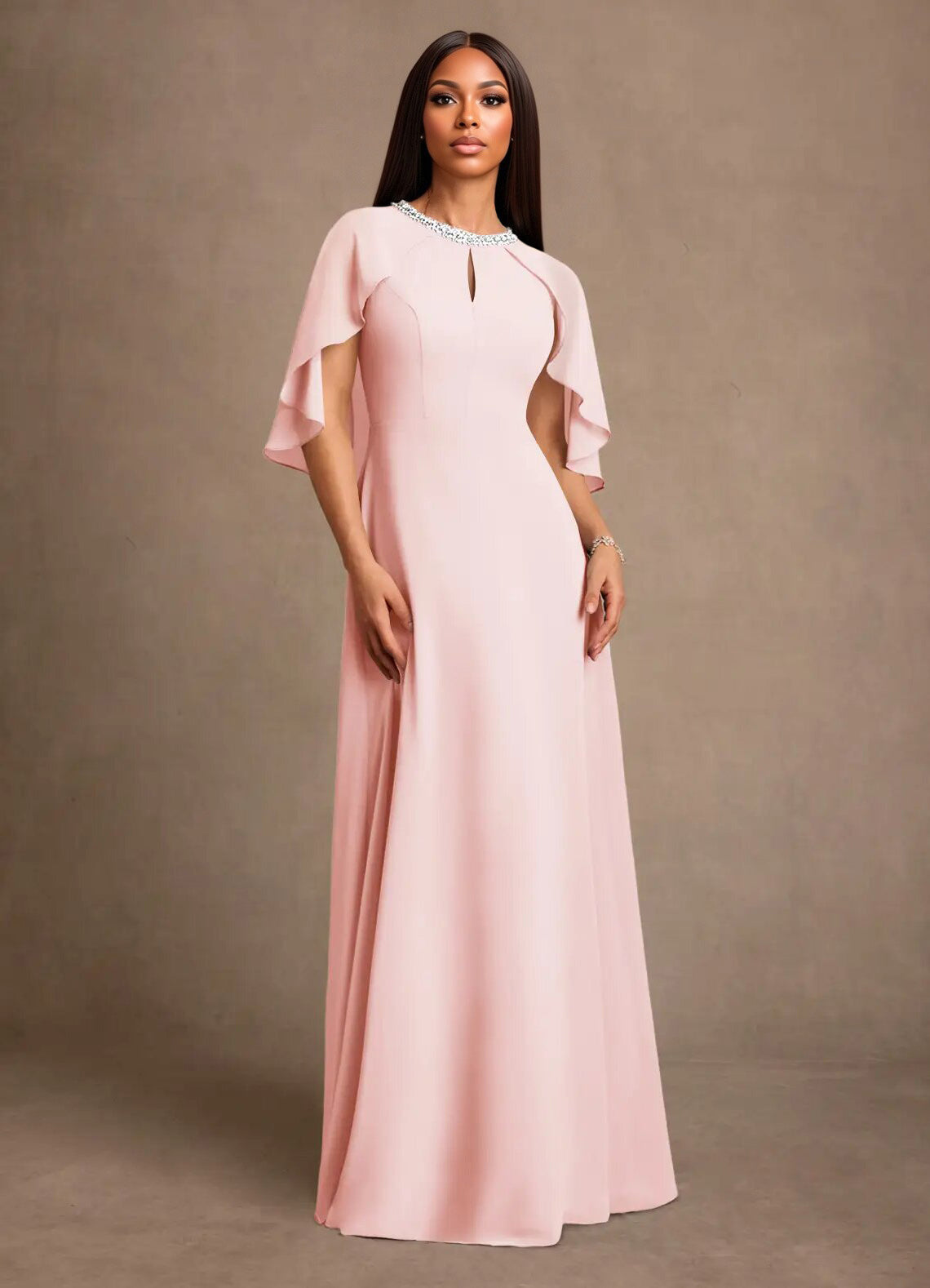 Augday Winnifred A-Line Beaded Chiffon Dress