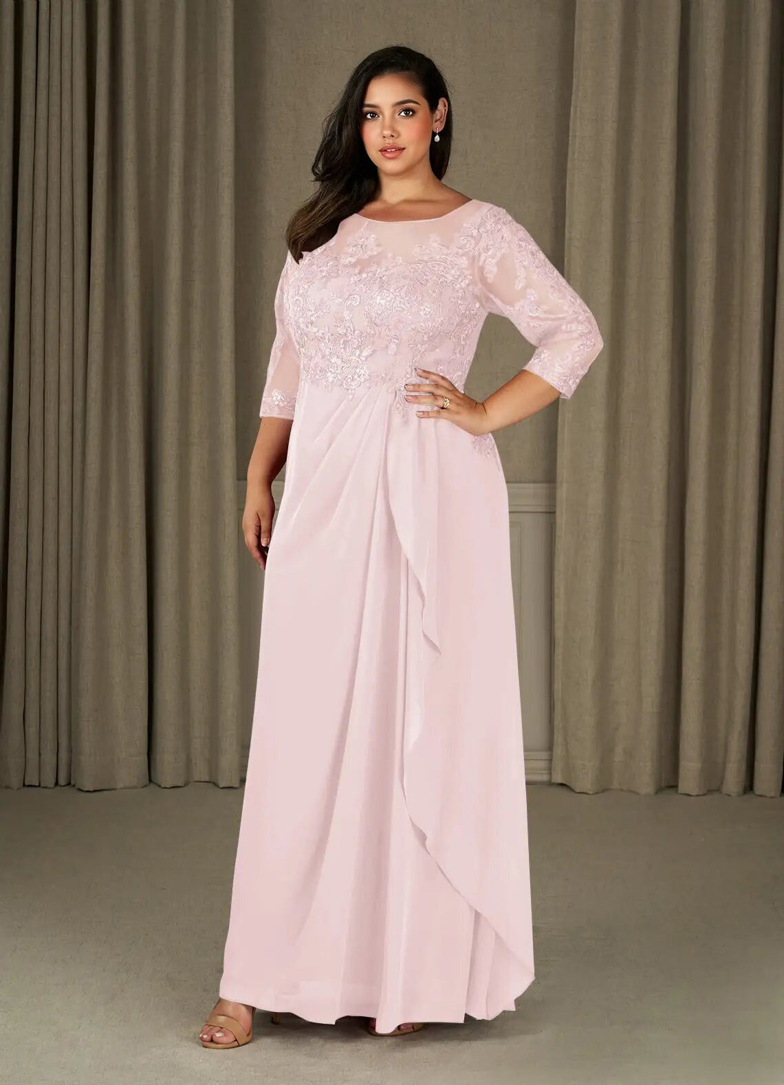 Augday Calanthe A-Line Scoop Chiffon Dress Plus Size