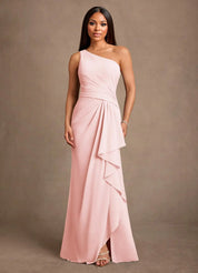 Augday Floy Sheath One Shoulder Chiffon Dress