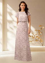 Augday Lehi A-Line Boatneck Floral Burnout Dress