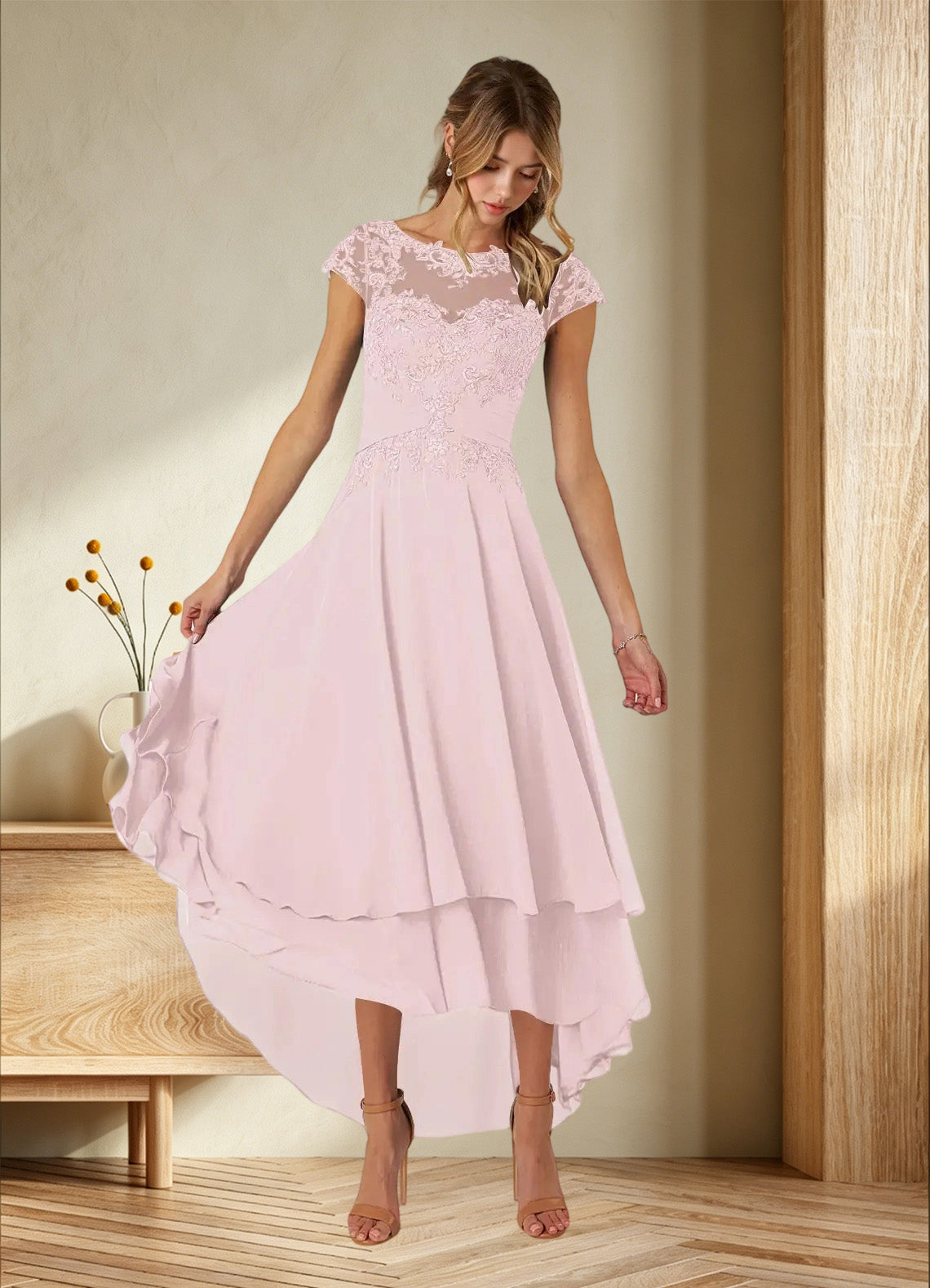 Augday Shonda Lace Chiffon Dress