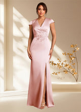 Augday Rilda Sheath Lace Stretch Satin Dress
