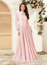 Augday Adellah A-Line Pleated Chiffon Dress