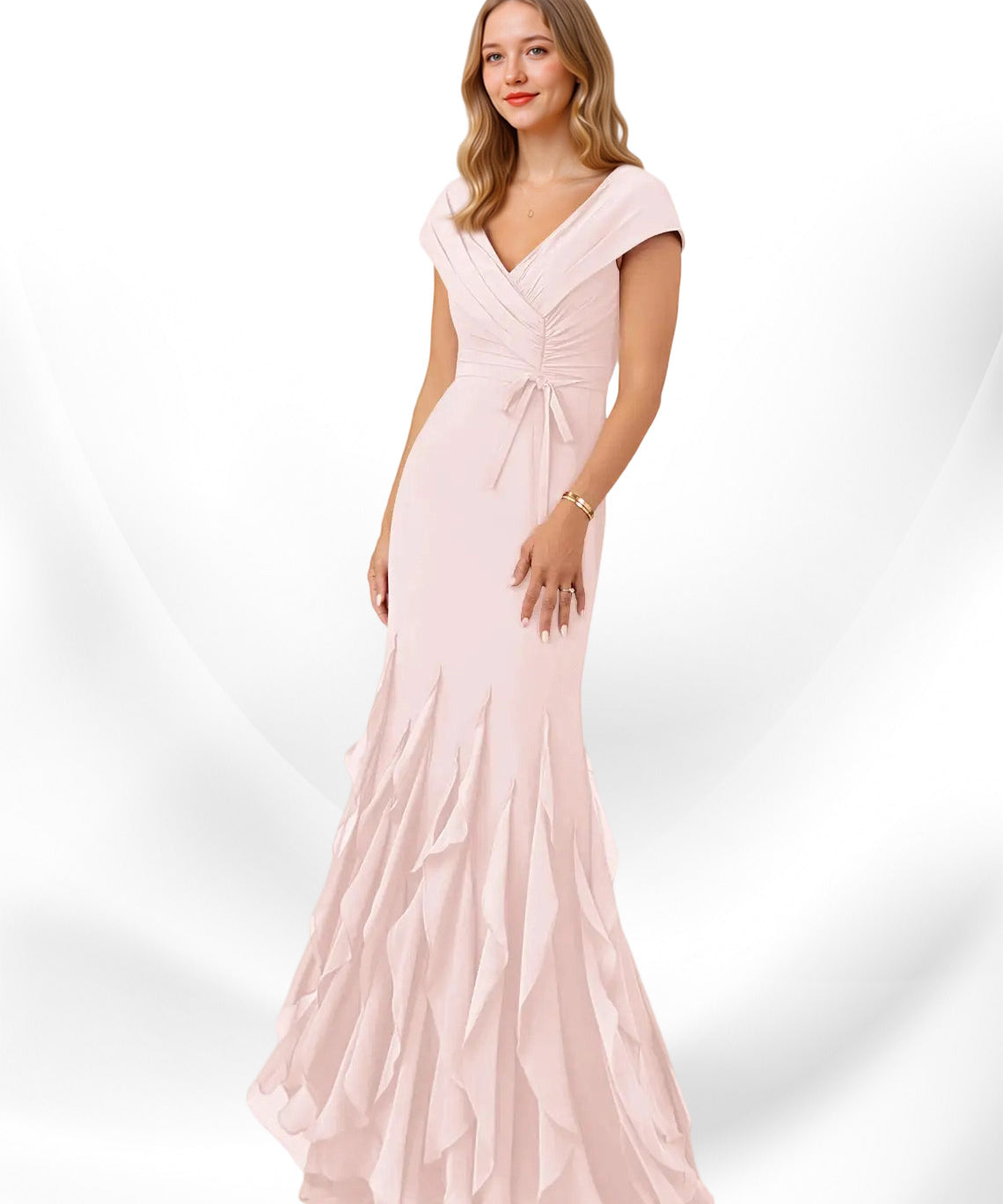 Augday Bailora Mermaid Ruched Chiffon Dress