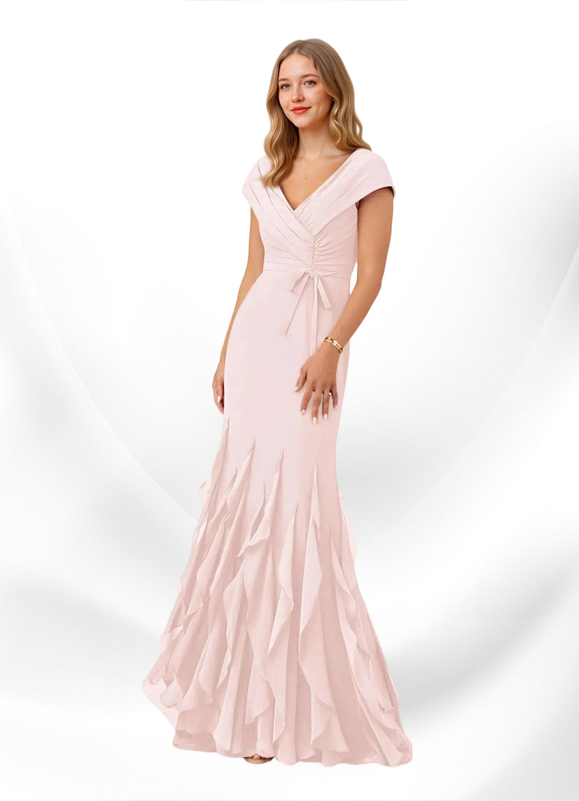 Augday Bailora Mermaid Ruched Chiffon Dress