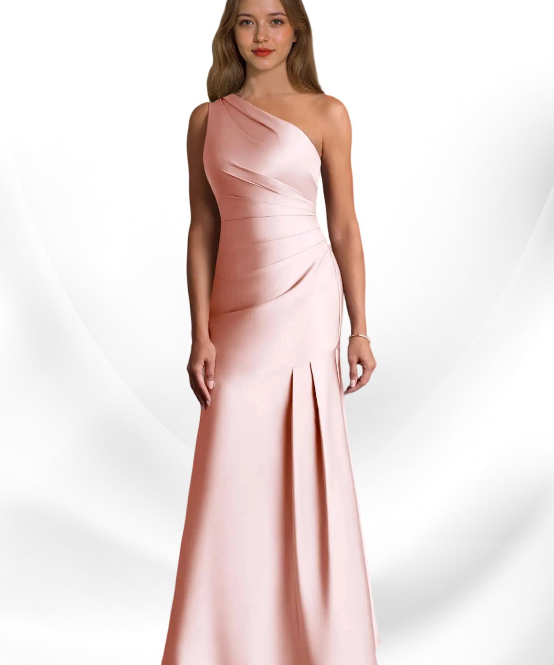 Augday Haifa Mermaid One Shoulder Stretch Satin Dress