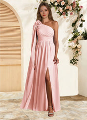 Augday Lancaster A-Line One Shoulder Chiffon Dress
