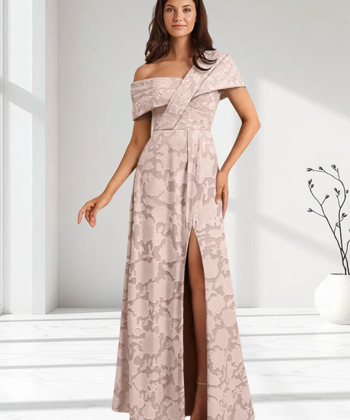 Augday Milton Milton A-Line Pleated Floral Burnout Dress