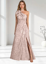 Augday Easton Ball-Gown One Shoulder Floral Burnout Dress