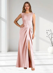 Augday Santa Barbara Sheath Pleated Stretch Satin Dress
