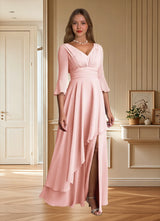Augday Eire A-Line Pleated Chiffon Dress