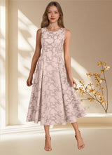 Augday Fulton A-Line Pleated Floral Burnout Dress