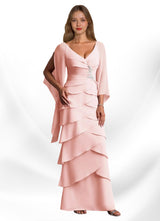 Augday Arabinda Sheath Ruched Chiffon Dress