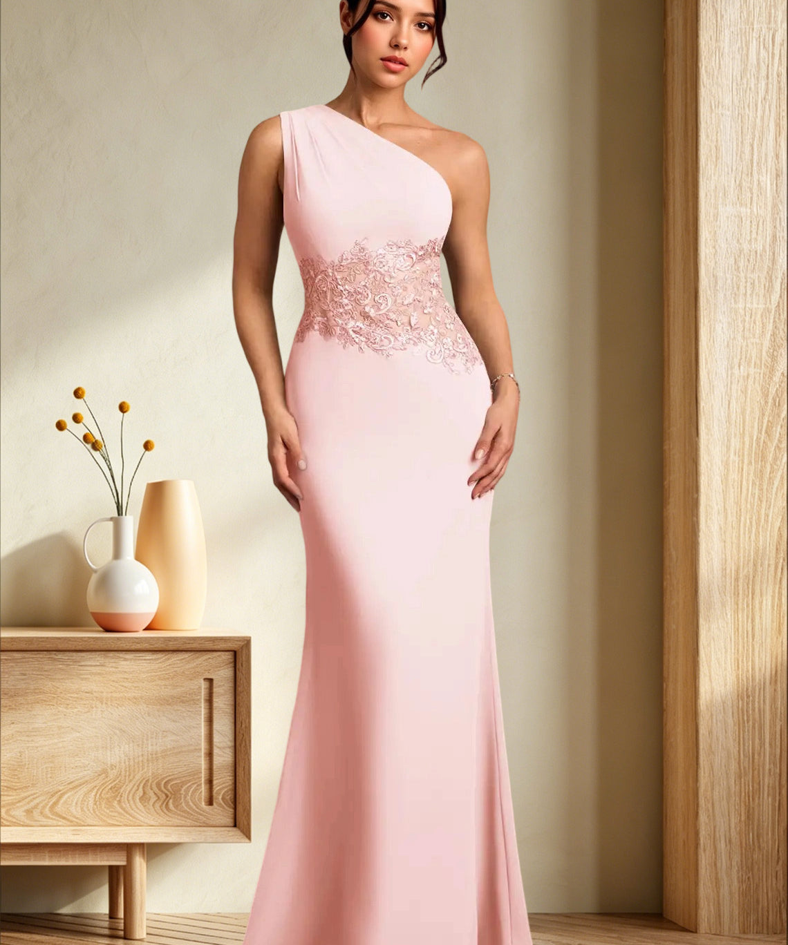 Augday Kathie Mermaid Lace Chiffon Dress