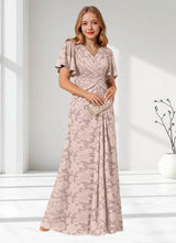 Augday Emmeline Pleated Floral Burnout Dress