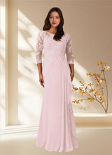 Augday Calanthe A-Line Scoop Chiffon Dress