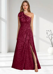 Augday Easton Ball-Gown One Shoulder Floral Burnout Dress