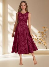 Augday Fulton A-Line Pleated Floral Burnout Dress