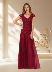 Augday Romy Mermaid V-Neck Sequins Tulle Dress
