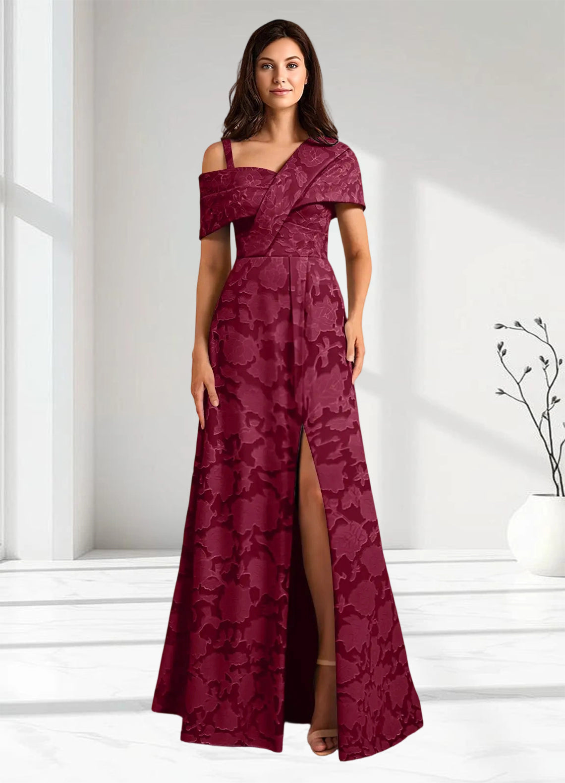 Augday Milton Milton A-Line Pleated Floral Burnout Dress
