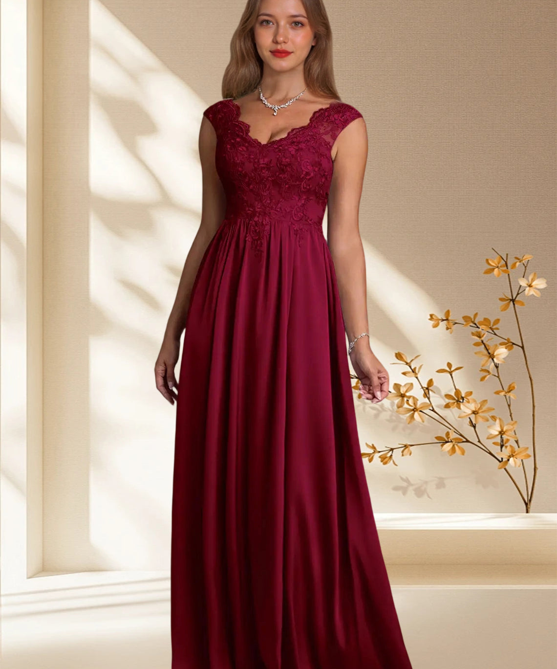 Augday Amethyst A-Line Lace Dress