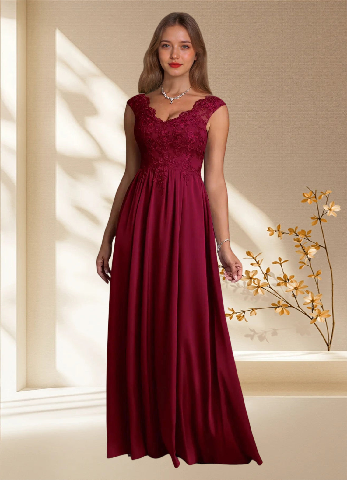 Augday Amethyst A-Line Lace Dress