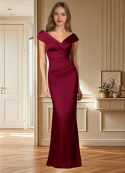 Augday Ludlow Mermaid Pleated Stretch Satin Dress