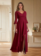 Augday Eire A-Line Pleated Chiffon Dress
