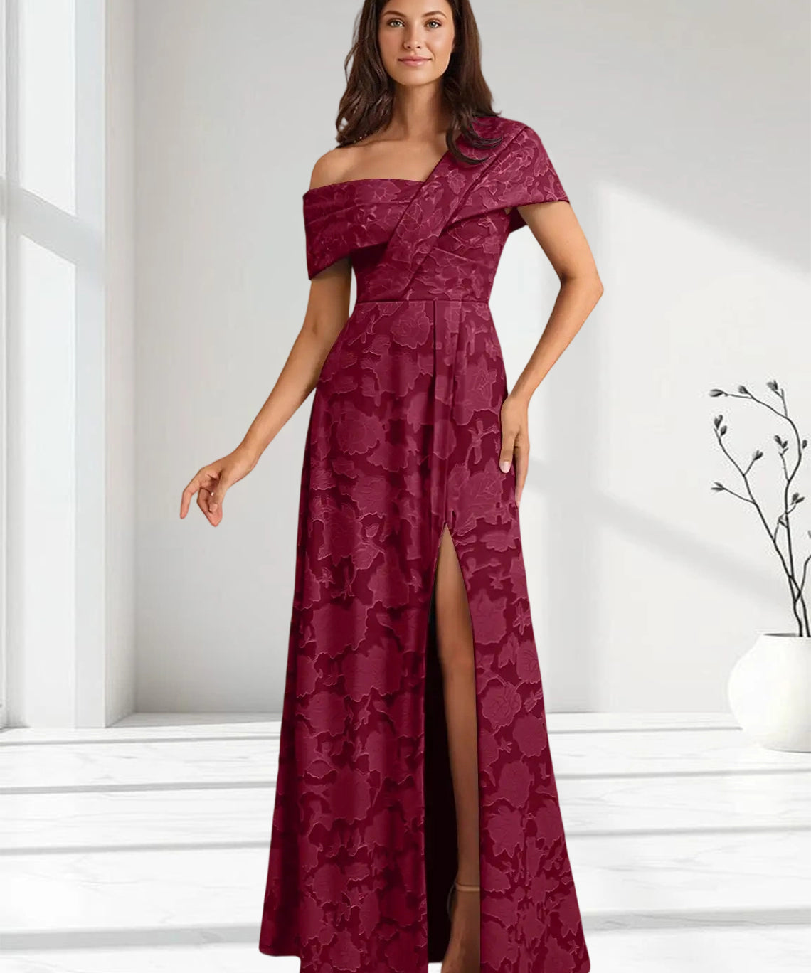 Augday Milton Milton A-Line Pleated Floral Burnout Dress