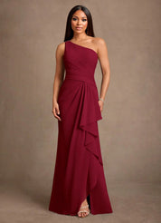 Augday Floy Sheath One Shoulder Chiffon Dress